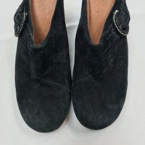 Me Too Black Suade Clogs